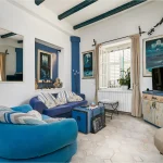 Wide view of the living room at Aspida in Kotor Old Town